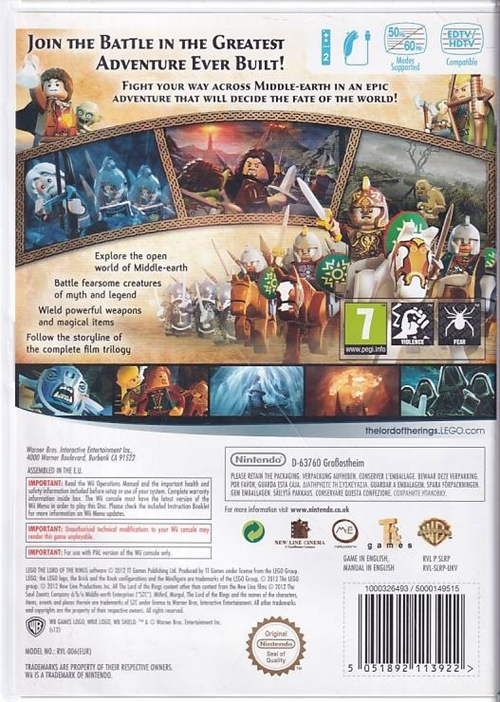LEGO The Lord of the Rings - Wii (B Grade) (Genbrug)